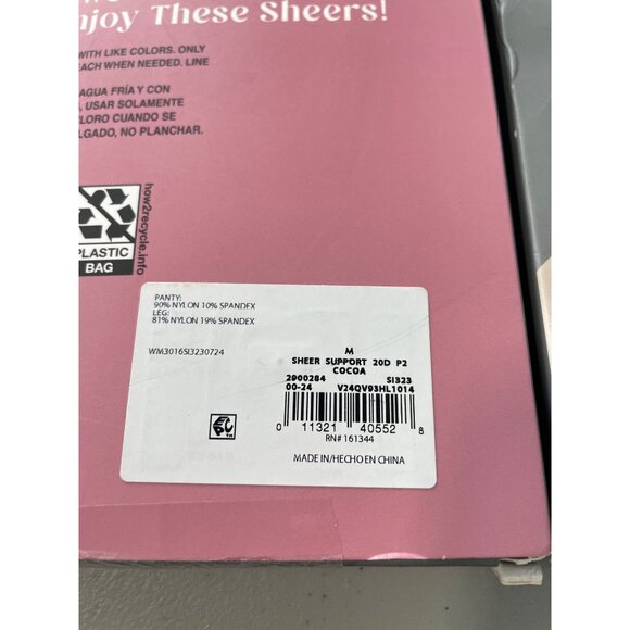 Silk Impressions Pantyhose Size Medium Light Support Sheer 2 Pair 20 Denier NEW - Picture 4 of 6